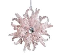 Ornamenti con angeli, decorazioni glitterate per l'albero di Natale, pendenti con fiocchi di neve pendenti, finitura scintillante e design leggero, set di ornamenti festivi per recinzione, porta d'ing