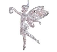 Ornamenti con angeli, decorazioni glitterate per l'albero di Natale, pendenti con fiocchi di neve pendenti, finitura scintillante e design leggero, set di ornamenti festivi per recinzione, porta d'ing