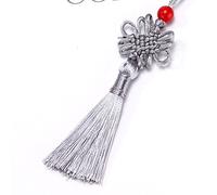 Ornamenti con nappe Beads Tassel Fringe DIY Key Chain Earring Hooks Pendant Jewelry Making Supplies(Gray)