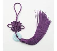 Ornamenti con nappe Imitation Jade Long Tassel Pendant DIY Craft Home Decor Accessories Fringe Trim(Deep Purple)