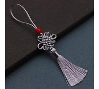 Ornamenti con nappe Tassel for DIY Crafts Making Pendant Bookmarks Hand Woven Beaded Accessories(Gray)