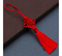 Ornamenti con nappe Tassel for DIY Crafts Making Pendant Bookmarks Hand Woven Beaded Accessories(Red)