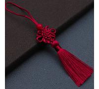 Ornamenti con nappe Tassel for DIY Crafts Making Pendant Bookmarks Hand Woven Beaded Accessories(Wine Red)
