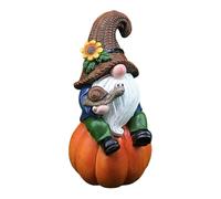 Ornamenti creativi di GNOME Autunnali - Mini gnomi su zucche, Statuette in Resina con Dettagli ricchi, affascinanti e, Fascino stagionale | per Il Giardino, Il davanzale della Finestra