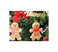 Ornamenti da appendere a forma di omino di pan di zenzero per l'albero di Natale, confezione da 12, ciondoli da appendere a forma di bambola