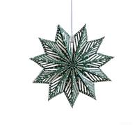 Ornamenti da appendere a forma di stella di carta origami per decorazioni natalizie, progettati per albero delle vacanze ed eventi, con comoda sospensione e conservazione (30 cm verde)