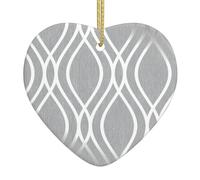 Ornamenti da appendere a forma geometrica in argento per colleghi, decorazione per albero di Natale in ceramica personalizzata