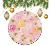 Ornamenti da appendere all'albero di Natale, 2 pezzi, 7,2 cm, rotondi, double-face, pastelli morbidi e stravaganti