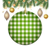 Ornamenti da appendere all'albero di Natale con motivo a scacchi, 2 pezzi, 7,2 cm, rotondi su entrambi i lati