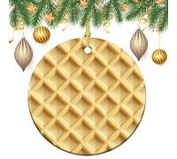 Ornamenti da appendere all'albero di Natale con motivo gelato giallo crema, 2 pezzi, 7,2 cm, rotondi su entrambi i lati