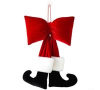 Ornamenti da appendere all'albero di Natale e alla finestra, con fiocco in flanella, realizzati in morbido tessuto dallo stile moderno minimalista e classico (40 cm)