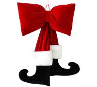 Ornamenti da appendere all'albero di Natale e alla finestra, con fiocco in flanella, realizzati in morbido tessuto dallo stile moderno minimalista e classico (50 cm)