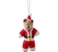 Ornamenti da appendere in feltro di lana con temi natalizi, fatti a mano per la decorazione dell'albero e l'atmosfera delle vacanze, con più adorabili personaggi (orso marrone)