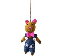 Ornamenti da appendere in feltro di lana con temi natalizi, fatti a mano per la decorazione dell'albero e l'atmosfera delle vacanze, con diversi personaggi adorabili (orsacchiotto)