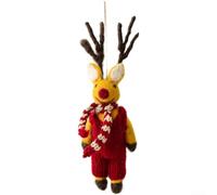 Ornamenti da appendere in feltro di lana con temi natalizi, fatti a mano per la decorazione dell'albero e l'atmosfera delle vacanze, con diversi personaggi adorabili (alce)