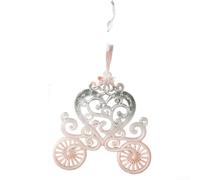 Ornamenti da appendere in plastica trasparente con una varietà di forme in stile europeo tra cui carrozze, corone e fiocchi di neve, per le vacanze per la decorazione dell'albero (carrozza)