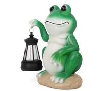 Ornamenti Da Giardino A Forma Di Rana Solare Statue Decorazioni Esterni Con Lanterna Statuette In Resina Luce A LED Statuetta Di Animali Resistente Alle Intemperie For Donne,Mamma,Papà,Decorazione