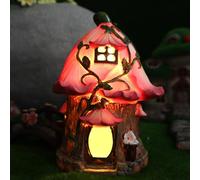 Ornamenti da giardino all'aperto, case delle fate a energia solare, ornamenti in resina impermeabile, casa dei funghi delle fate con luce solare, casa a fungo solare da posizionare nel vostro giardino