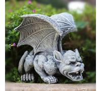 Ornamenti Da Giardino Con Statua Del Drago, Grande Ornamento Animale Mostro Mitico In Resina DRAGO GRIGIO Alato For Patio (Color : Monster 3)