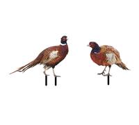 Ornamenti da Giardino Fagiano Alta Qualità | Set 2 Decorazioni Pollo da Esterno
