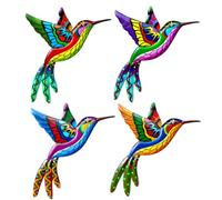 Ornamenti da giardino sospeso in metallo colibrì decorazioni artistiche murali sculture 3d uccelli per soggiorno prato terrazza 4pcs hummingbird wall art