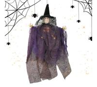 Ornamenti da strega per albero, ciondolo strega spettrale con luce per portici, decorazioni per interni ed esterni, decorazione per le vacanze, casa infestata per cortili cortili patii