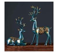 Ornamenti da tavolo di scultura, design dell'arte della moda decorazione per animali decorazione per animali 2 pezzi Accessotore di figurine della statua di resina di cervo (colore: stile A1)