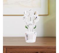 Ornamenti da tavolo in vetro con rose, decorazione 3D Feng Shui per la casa