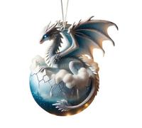 Ornamenti del drago per l'albero Natale | Ornamenti natalizi a tema drago | Ciondolo appeso con statua 'albero Natale del drago acrilico 2D | Decorazioni per l'albero Natale per gli amanti draghi