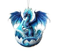 Ornamenti del drago per l'albero Natale | Ornamenti natalizi a tema drago | Ciondolo appeso con statua 'albero Natale del drago acrilico 2D | Decorazioni per l'albero Natale per gli amanti draghi