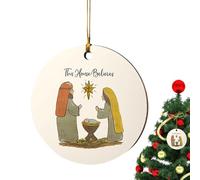 Ornamenti della Natività per albero di Natale,ornamenti natalizi religiosi,Scena della Natività Acrilico Ornamenti natalizi cristiani - Ornamento della Natività, decorazioni natalizie cristiane per