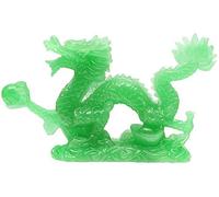 Ornamenti della Statua del Drago Cinese Fortunato Mestiere della Resina della Giada Verde per la Decorazione Domestica di Fortuna e Successo
