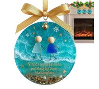 Ornamenti dell'amicizia per donne e fidanzate | Ciondolo acrilico bidimensionale per l'albero di Natale | Decorazione del ciondolo dell'amico d'arte | Per le donne inverno casa colleghi vacanze borsa