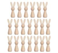 Ornamenti Di Coniglio Di Pasqua - 20 % Ritagli Di Coniglietti In Legno, Forme Artigianali Non Finite Per La Decorazione | Di Vacanza Della Fattoria Con Consistenza Naturale, Personaggi Creativi