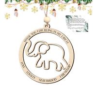 Ornamenti di elefante per la sorellanza, ornamento di elefante, ciondolo tribù delle donne in legno, ciondolo elefante 'amicizia, decorazione con carta di storia per sorelle e amiche