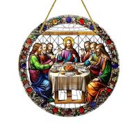 Ornamenti di Gesù per l'albero di Natale - Decorazioni natalizie cristiane, decorazioni natalizie religiose per la casa | Decorazione natalizia in acrilico, acchiappasole decorativo Gesù