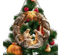 Ornamenti di Gesù per l'albero di Natale - Decorazioni natalizie cristiane, decorazioni natalizie religiose per la casa | Decorazione natalizia in acrilico, acchiappasole decorativo Gesù
