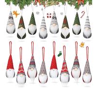 Ornamenti di Gnomi Natalizi da Appendere su Albero di Natale Decorazioni Natalizie di Tomte Svedesi Fatte a Mano Bambole Scandinave di Babbo Natale in Peluche per Festa (8 Pezzi)