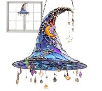 Ornamenti di Halloween - Cappello da stregone acrilico colorato con pendente decorativo macchiata di, accento sospeso stagionale | Featura festosa per il festival degli sull'albero del bal