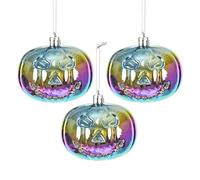 Ornamenti di Halloween per albero, ornamenti di Halloween per piccolo albero | 3 pezzi ornamenti di palla di zucca fantasma sorriso - Decorazioni per albero di Halloween, ornamenti decorativi appesi