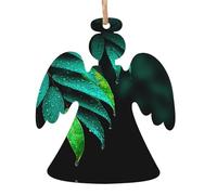 Ornamenti di legno a forma di angelo di Natale - Modelli di rugiada della foresta alla moda puntali per alberi e accenti per la