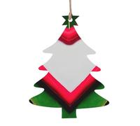 Ornamenti di legno di Natale a forma di albero di Natale - San Valentino Love Print Decorazione da appendere all'albero di Natale con fiocchi di neve e forme di Babbo Natale