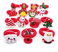 Ornamenti di Natale, 10 pezzi per bambini della corda per capelli di Natale per bambini Santa Elk Hairpins Band Band Capone per la banda elastica per ragazze Accessori
