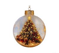 Ornamenti di Natale 12 centimetri plastica trasparente Hanging Decor (3) | Per davanzale della finestra dell'albero per feste in casa, unico ricordo festivo fatto a mano con anello integrato per