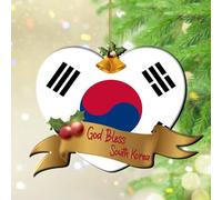 Ornamenti di Natale 2024 Dio benedica Corea del Sud Acrilico Ornamenti di Natale Bandiera del Mondo Globale Viaggio Viaggio Pallina di Natale Paesi del Mondo Bandiera Festival Keepsake Regalo da