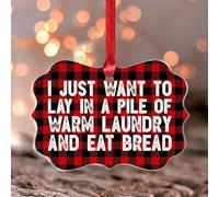 Ornamenti di Natale 2025 Lay In A Pile Di Lavanderia Calda E Mangia Pane Ornamento Acrilico Ricordo Ciondolo Ricordo Regalo Da Collezione Decorazione Albero Calza Nome Tag Ornamento Trasparente