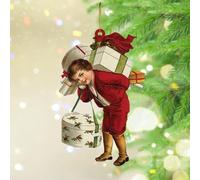 Ornamenti di Natale 2025 Old Time Babbo Natale Acrilico Albero di Natale Ornamento Storia di Babbo Natale Tempo Souvenir Babbo Natale Cervo Renna Ricordo da collezione Regalo Decorazione Albero Calza