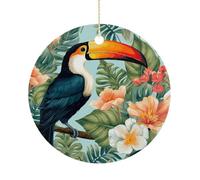 Ornamenti di Natale 2025 Ornamento da appendere in ceramica con cavo dorato Ornamenti personalizzati per uccelli tropicali per albero di Natale Mantel Yard Festivo Inverno Vacanze Decorazioni