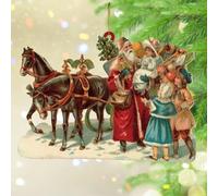 Ornamenti di Natale 2025 Vecchio Tempo Babbo Natale Acrilico Ornamento di Natale Storia di Babbo Natale Ornamento Tempo Souvenir Vecchio Mondo Ricordo Tradizionale Regalo da Collezione Decorazione