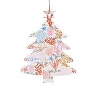 Ornamenti di Natale a forma di albero di Natale in legno - Stampa barriera corallina albero di Natale appeso per casa, ufficio, camino - decorazione per feste